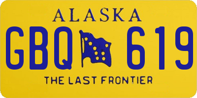 AK license plate GBQ619