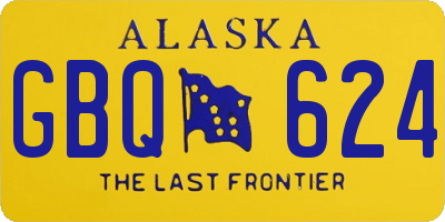 AK license plate GBQ624