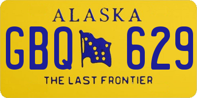 AK license plate GBQ629