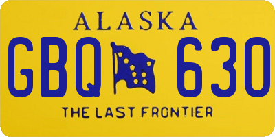 AK license plate GBQ630