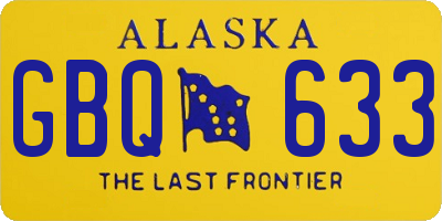 AK license plate GBQ633