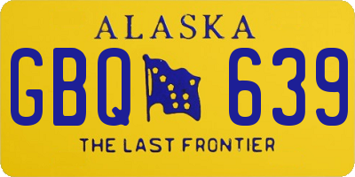 AK license plate GBQ639