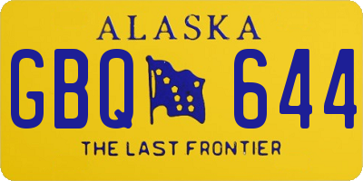 AK license plate GBQ644