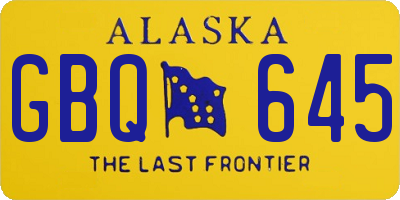 AK license plate GBQ645