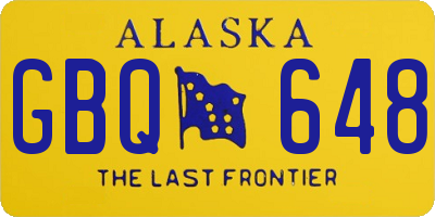 AK license plate GBQ648