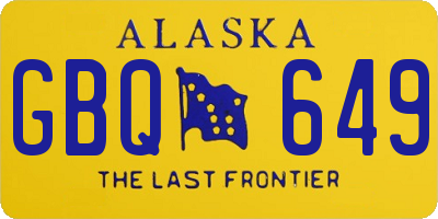 AK license plate GBQ649