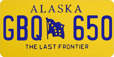 AK license plate GBQ650