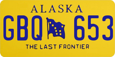 AK license plate GBQ653