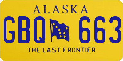AK license plate GBQ663