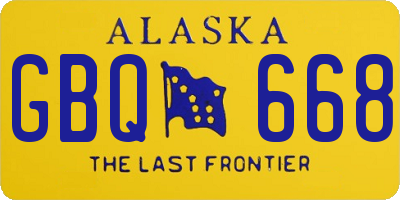 AK license plate GBQ668