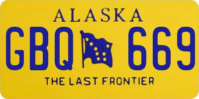 AK license plate GBQ669