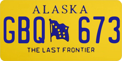 AK license plate GBQ673