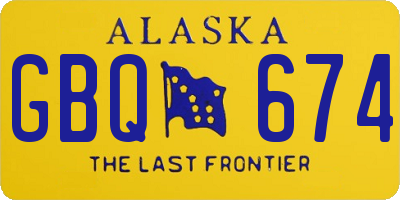 AK license plate GBQ674