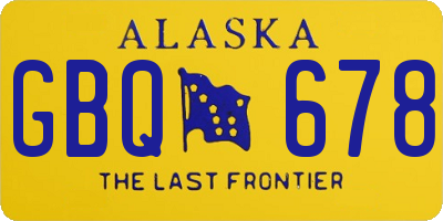 AK license plate GBQ678