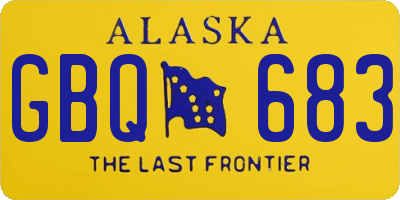 AK license plate GBQ683