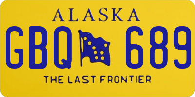 AK license plate GBQ689