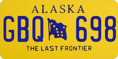 AK license plate GBQ698