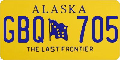AK license plate GBQ705