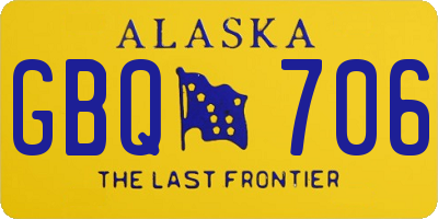 AK license plate GBQ706