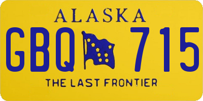 AK license plate GBQ715