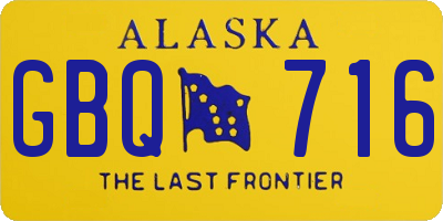 AK license plate GBQ716