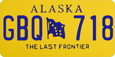 AK license plate GBQ718