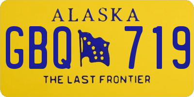 AK license plate GBQ719