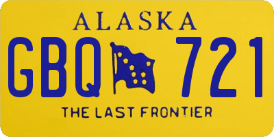 AK license plate GBQ721
