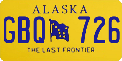 AK license plate GBQ726