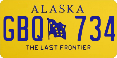 AK license plate GBQ734