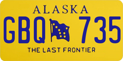 AK license plate GBQ735