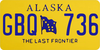 AK license plate GBQ736