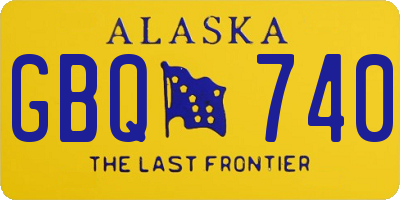 AK license plate GBQ740