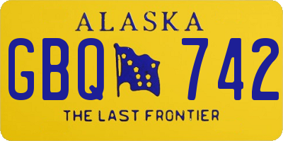 AK license plate GBQ742