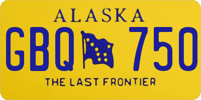 AK license plate GBQ750