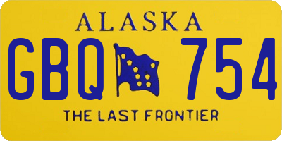 AK license plate GBQ754