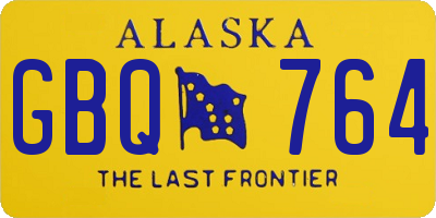 AK license plate GBQ764