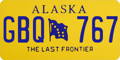 AK license plate GBQ767