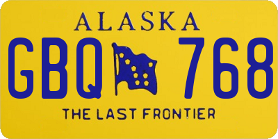 AK license plate GBQ768