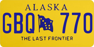 AK license plate GBQ770