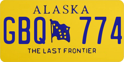 AK license plate GBQ774