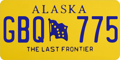 AK license plate GBQ775