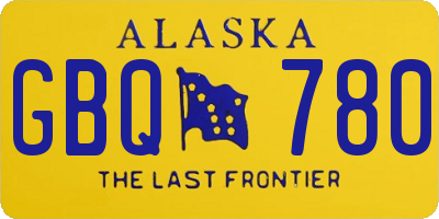 AK license plate GBQ780