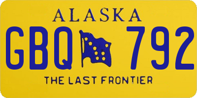 AK license plate GBQ792