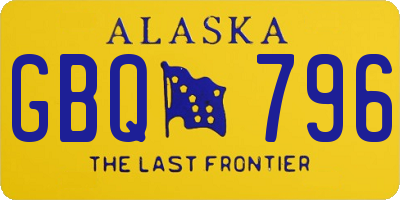 AK license plate GBQ796