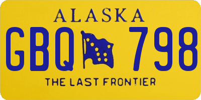 AK license plate GBQ798