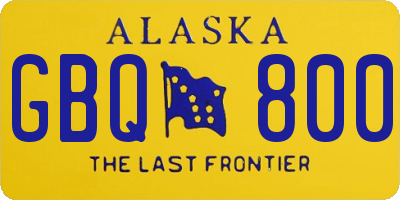 AK license plate GBQ800