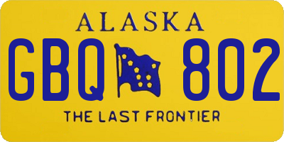 AK license plate GBQ802
