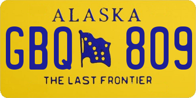 AK license plate GBQ809