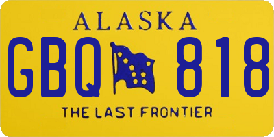 AK license plate GBQ818